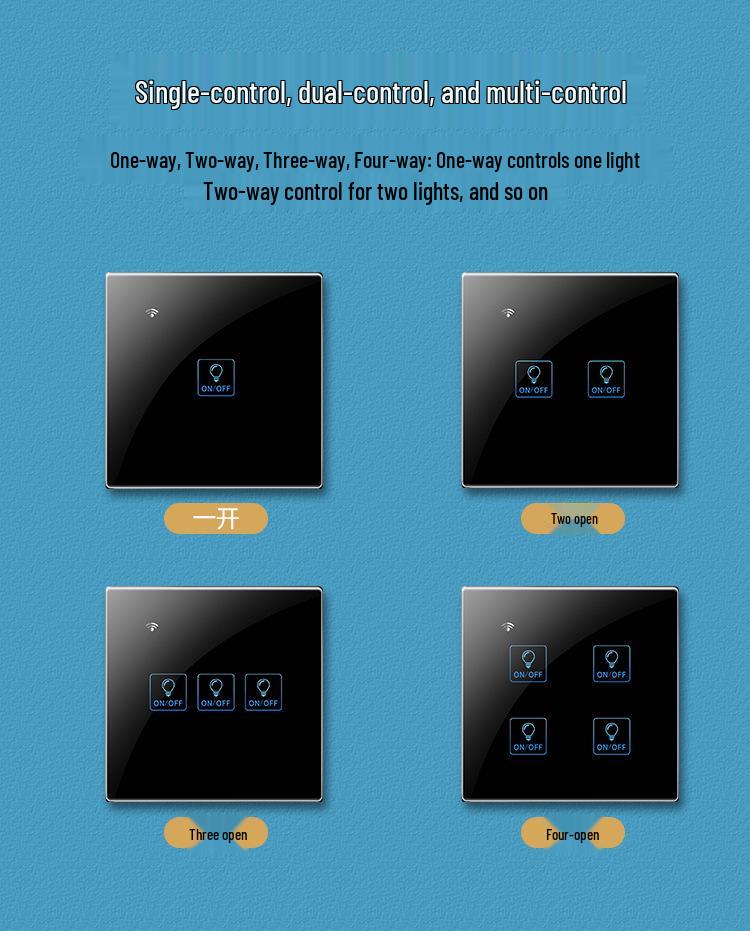 Zhengshang C4 Smart WiFi Graffiti Switch with Voice Control for Alexa/Google, EU Standard
