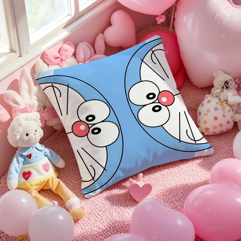Cute Anime D-DoraemonS Cushion Cover Pattern Printed Pillowcase for Living Room Sofa Cushion Cover & Bedroom Decor