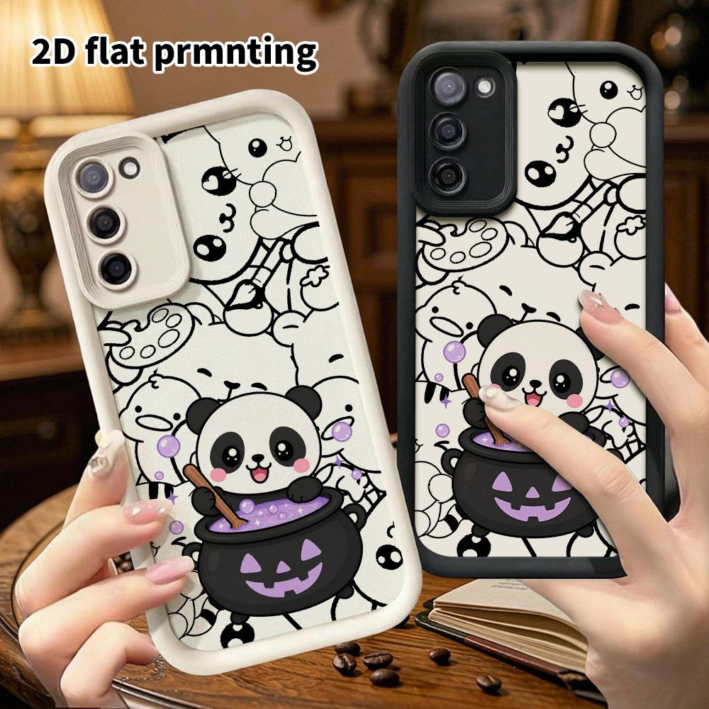 Phone Case: 2D flat, suitable for Samsung Galaxy A34 A35 M05 M06 S20 S22 S21 FE Plus 5G protective case, panda brewing a magic pot, perfect Christmas