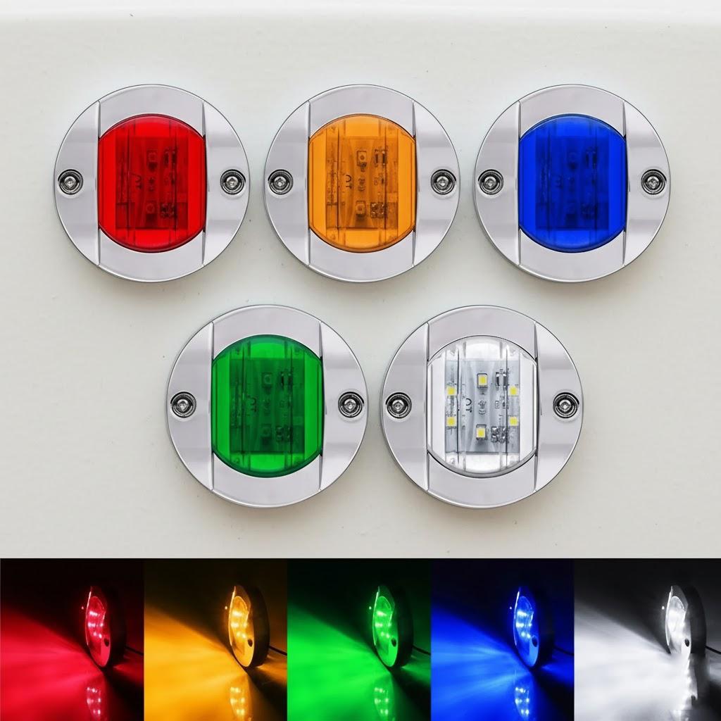 

12V Round Marine LED Stern Light Boat Transom Tail Lamp Cold White Signal Light Blue White Red Yellow Green синий