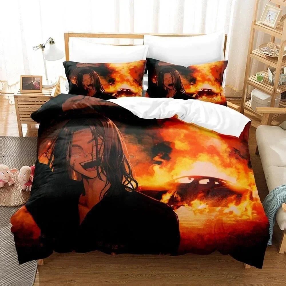 New 3D Anime Tokyo Revengers Bedding Set Printed Bed Set With Pillowcase Bed Duvet Cover Soft Queen King Size Bedclothes Home