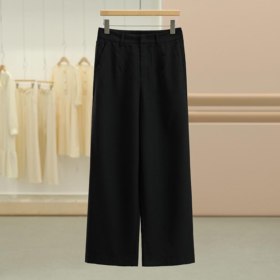

Aussido Women s High-Waisted Wide-Leg Casual Pants - Fall Collection XL чёрный