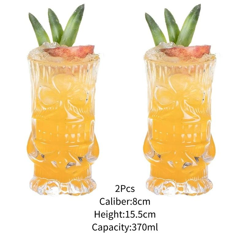 Tiki Glass Cups Tiki Mugs Cocktail Glasses Cup Creative Hawaiian Cocktail Cups Funny Cup Beer Beverage Glass Bar Accessories