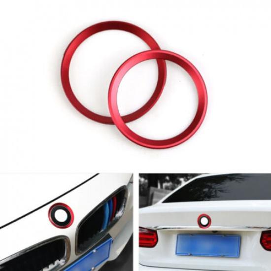 1x Car Front Rear Hood  Surrounding Ring Aluminum For BMW 82mm/74mm Emblem
