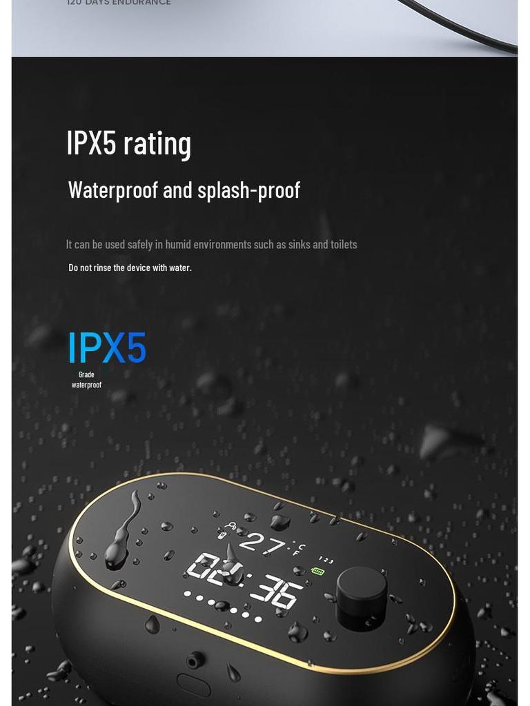 Wall-Mounted Smart Induction Foam Hand Sanitizer with USB Charging & Clock