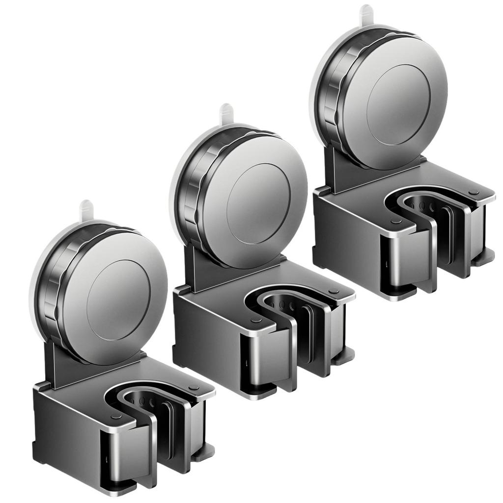 3Pcs Wall Mounted Suction Cup Broom Holder Organizer for Home Cleaning