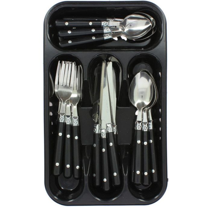 Secret De Gourmet 24-piece “bistro” Cutlery Set – Black