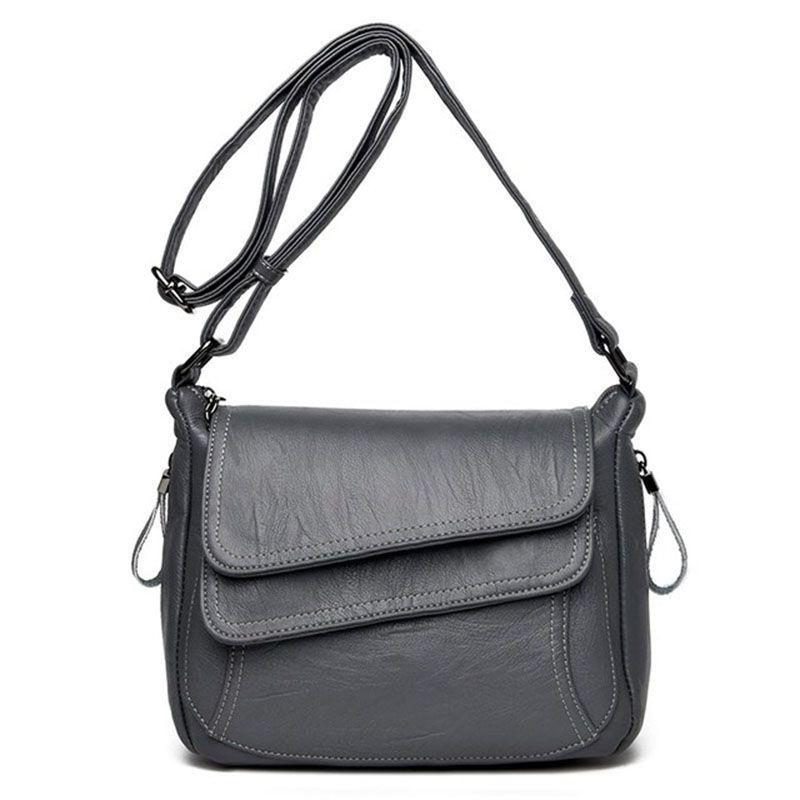 Stylish Women's Casual Shoulderbag Soft Pu Leather Handbag With Adjustable Strap