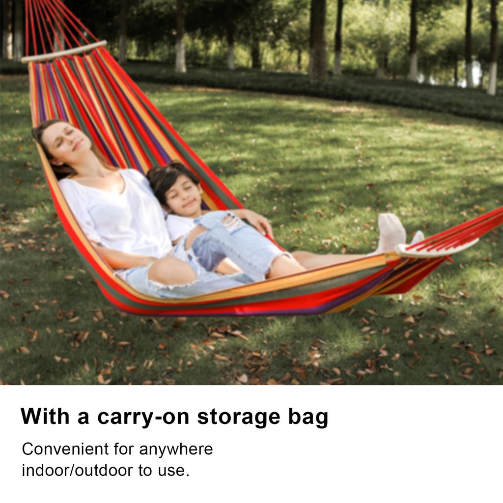 Leichte Campinghängematte Tragbare Outdoor-Reisehängematte mit Hartholz-Spreizstange
