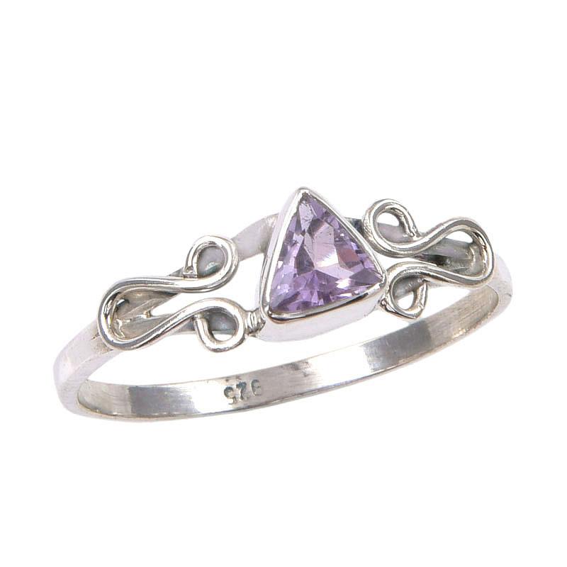 Natural Pink Amethyst Gemstone Handmade 925 Sterling Silver Gift Ring S.10 p5K84