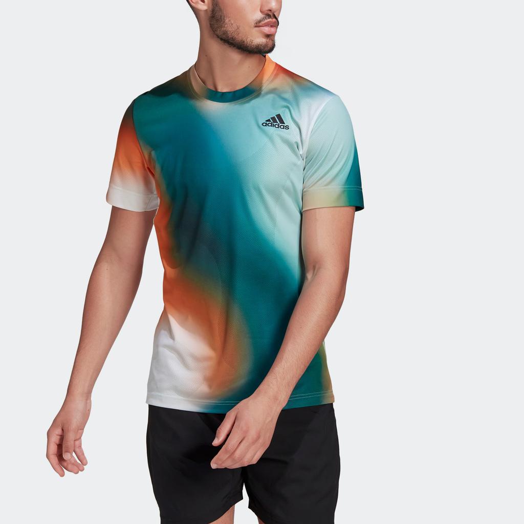 adidas T Shirt Men's White/Black/Han Jade White Water Duck Green H67123