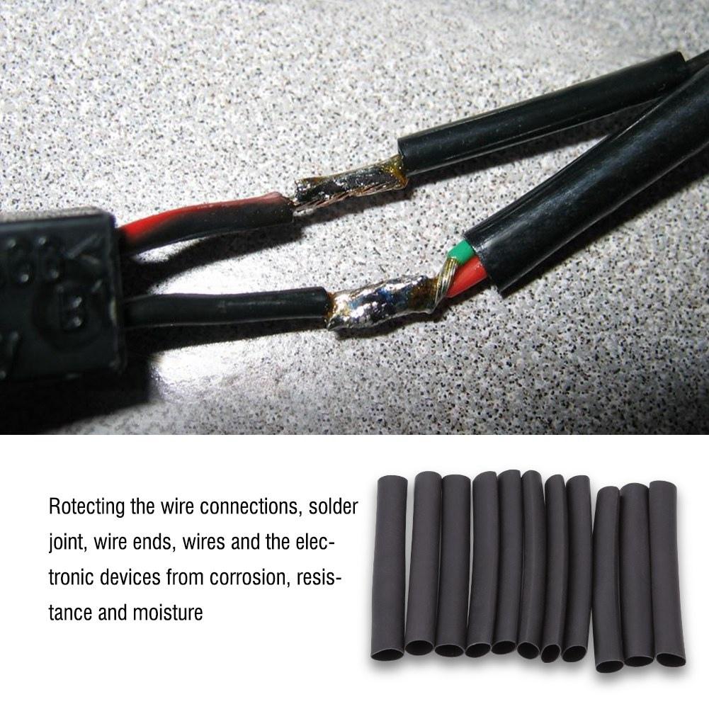 150pcs/set RC Wire Cable Sleeving Wrap 2:1 Heat Shrinking Tubing Tube Black