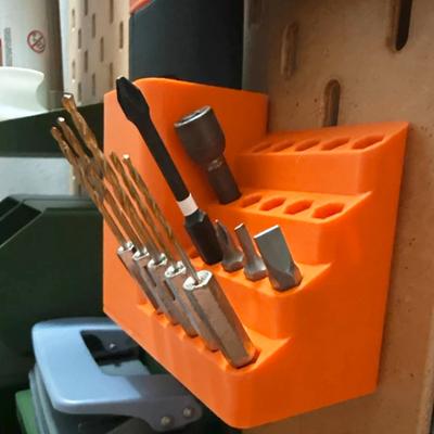 Screwdriver Bit Storage Box Large Capacity Multiple Compartments Universal Drill Bit Holder Perforated Board Organizer