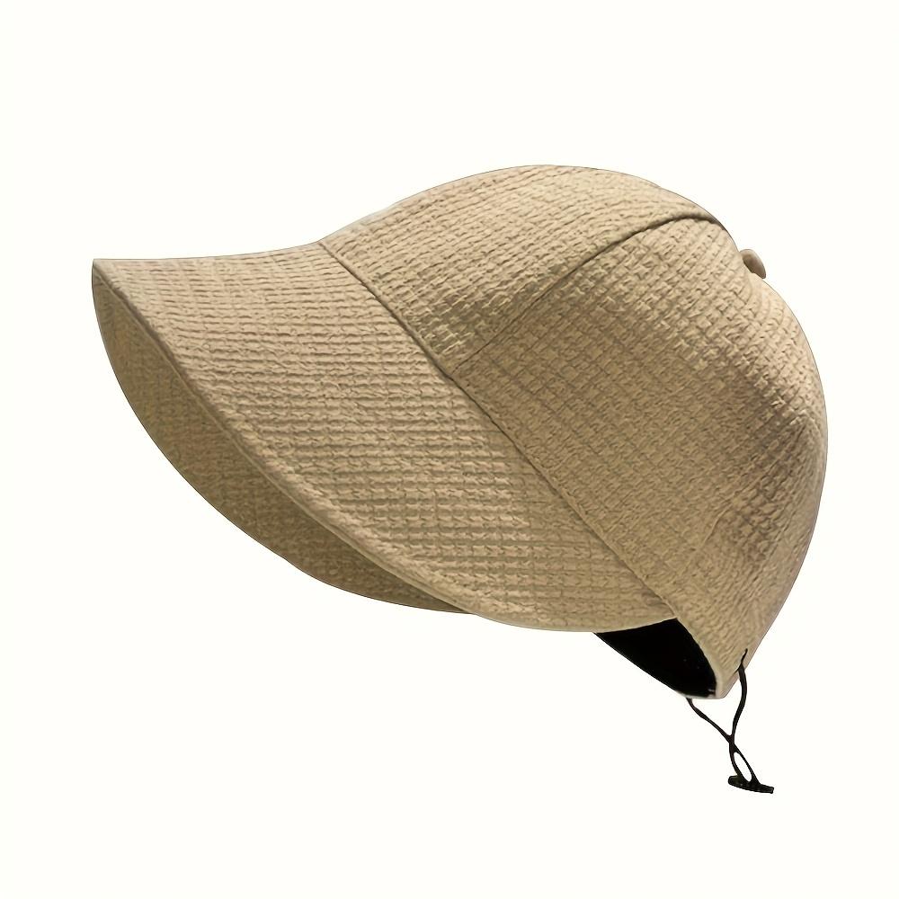 

3 colors to choose from, ladies stylish dome sunshade hat - plain basin hat, big head duck tongue hat, adjustable,hand wash коричневий