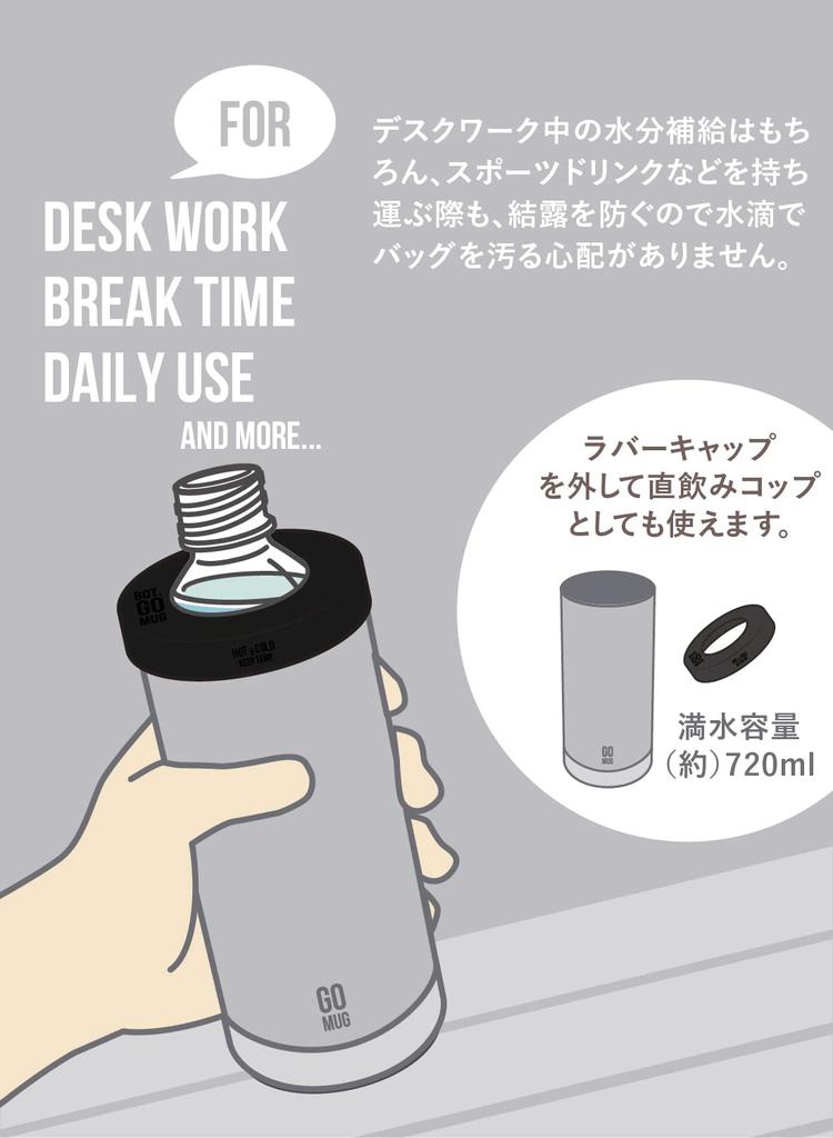 CB Japan PET Bottle Light 500ml Vacuum for 500ml Bottled by GOMUG Holder, Gray, [Stainless Steel, Insulated, Double-Layered Construction] Drinks,