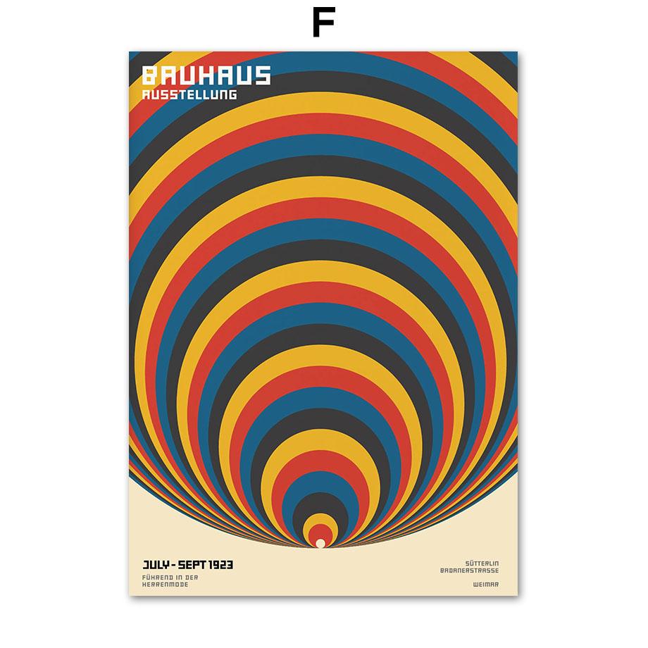 Bauhaus Linie Farbblock Geometrische Wandkunst Poster und Drucke Abstraktes Leinwandgemälde Hotel Bar Bilder für Wohnzimmerdekor