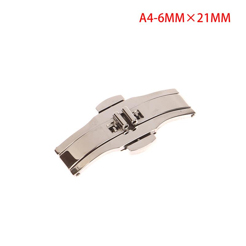 1ks spona s motýlkem z nerezové oceli s leštěným knoflíkem řemínek k hodinkám 15/17/19/21/23/25 mm řemínky k hodinkám spona Příslušenství