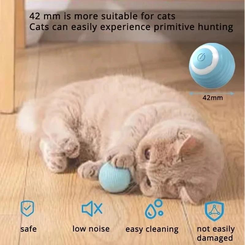 New Interactive Cat Toy Ball Smart Cat Toys Indoor Automatic Rolling Magic Ball Electronic Interactive Cat Toy