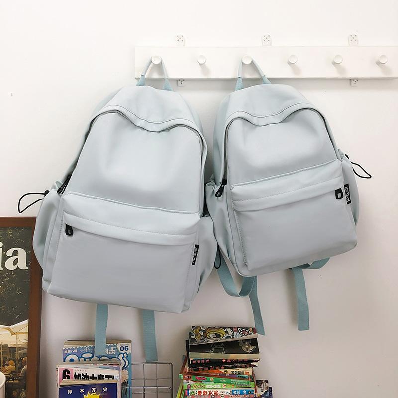Lightweight Travel Backpack Women Large Capacity Backpack Solid Color Student Schoolbag