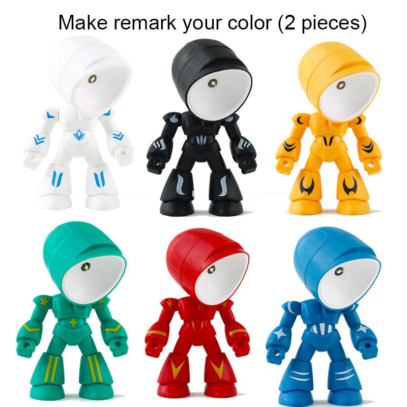 

Творческий мультфильм DIY небольшой ночник мини-украшение для рабочего стола магнитная настольная лампа робот-герой военная полиция подарок для парня