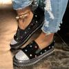 Women Sneakers Casual Large Size Slip-On Diamond Fashion Loafers Trendy Flat Shoes Women Comfortable Rubber Sole Sneakers Women