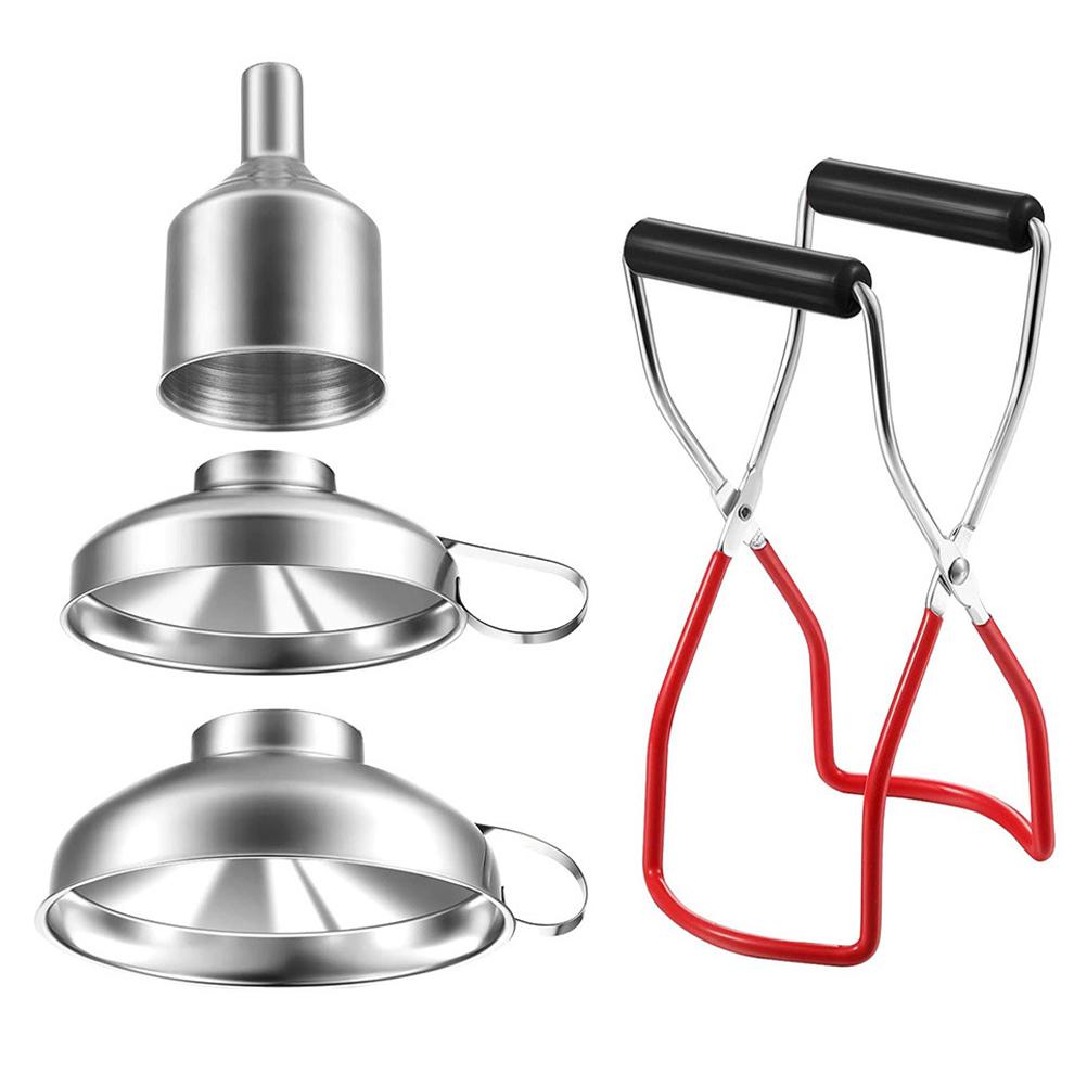 Can Clip Kitchen Gadget Anti-slip Funnel Oil Stainless Steel Liquid Lifting Clamp Practical HomeFunnel Sauce