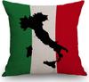Italy Flag Map Pillow Cover Italian Tricolor Country Silhouette Cushion Case Europe Travel Theme Home Decor Throw Pillowcase