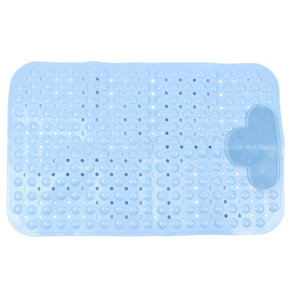 Bath Mat Non Slip Bathtub Mat PVC Thickened Shower Mat with Strong Suction Cup for Bathroom Floor Blue