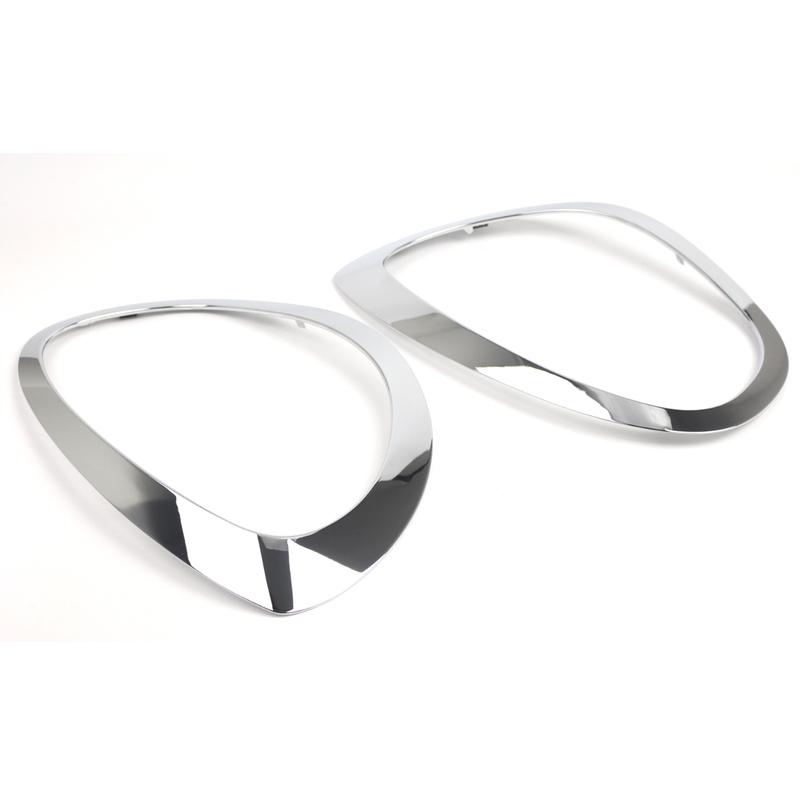 For BMW Mini Cooper Countryman F60 2017- Chrome Headlight Ring Bezel Trim Surround Cover Left Right 51137388117 51137388118