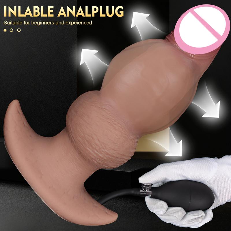 Inflatable Dildo Wearable Fake Penis Silicone Realistic Dildo Real Big Dick Female Masturbation Gay Stimulation Vaginal Dilator