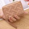 Women'S Wallet Tri Fold Card Bag Pu Multi Objects Pocket Short  Embroidered Love Pattern Korean Minimalist
