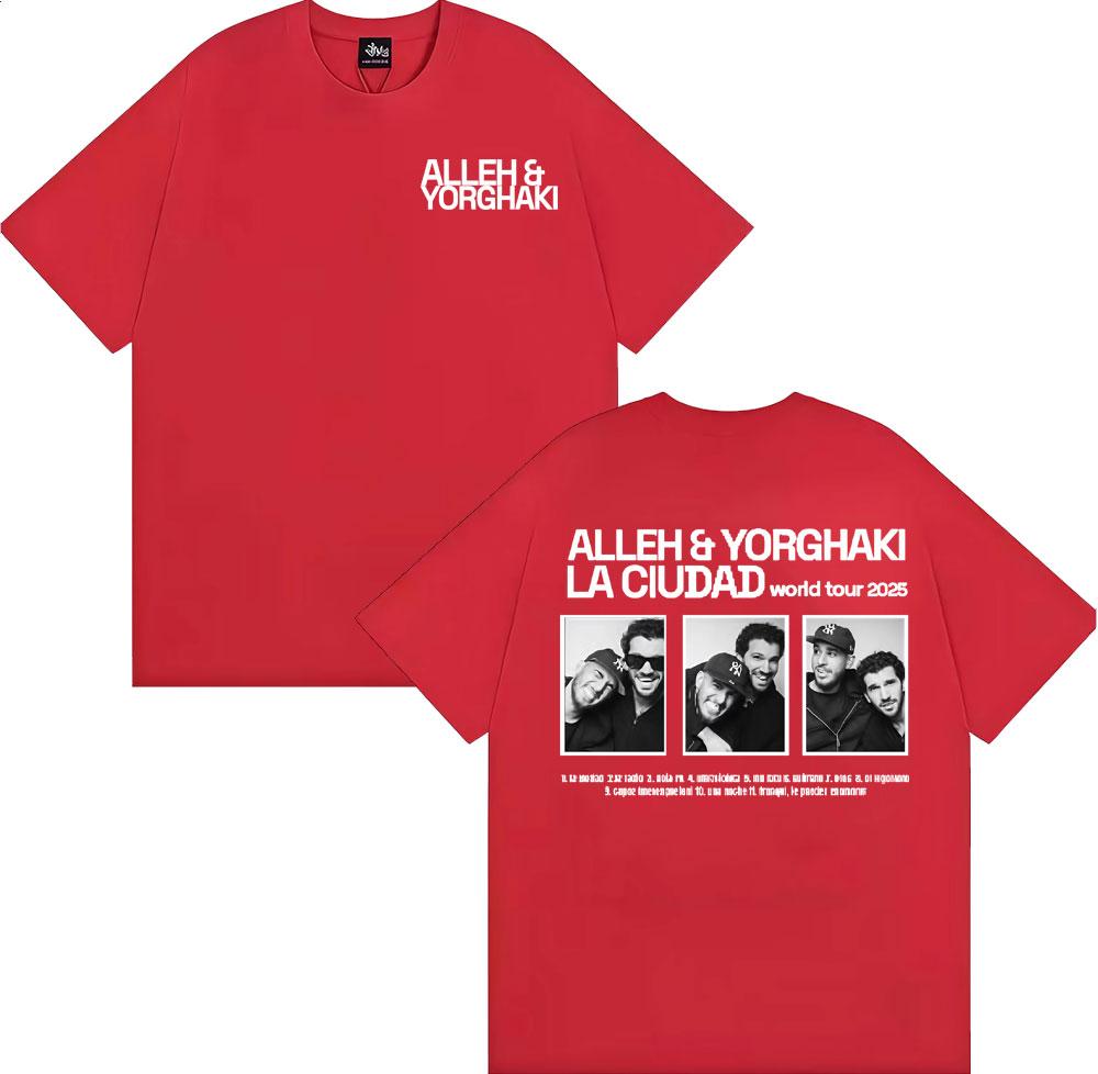 Alleh  Yorghaki La Ciudad Worid Tour 2026 Merch Tee Shirt Unisexs Clothing Harajuku Hip Hop Tshirt Vintage Comfort Cotton Tshirt