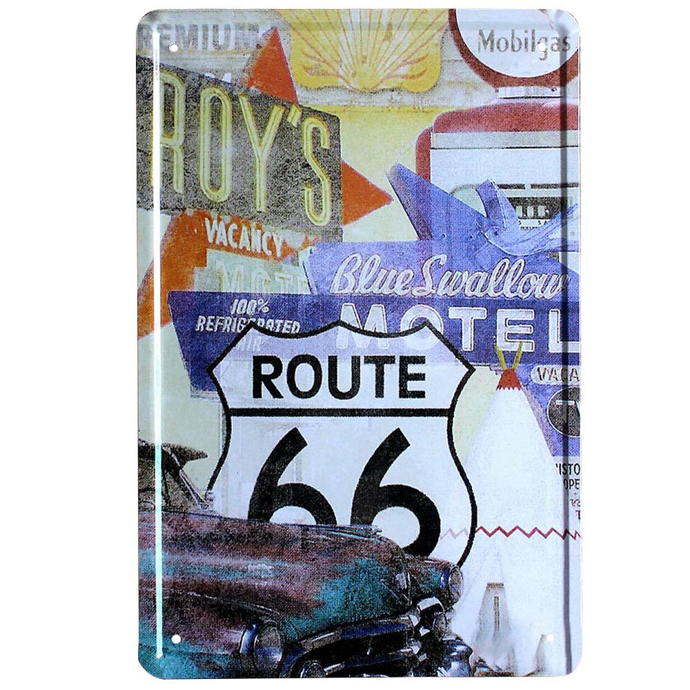 Buy Route 66 Vintage Metal Signs Bar Pub Cafe Tavern Tin Signs Home ...