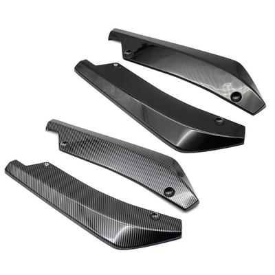 2 peças Tira Universal para Para-choque Dianteiro e Traseiro de Carro Envelopamento Fibra de Carbono Spoiler Anticolisão Aletas de Fibra de Carbono