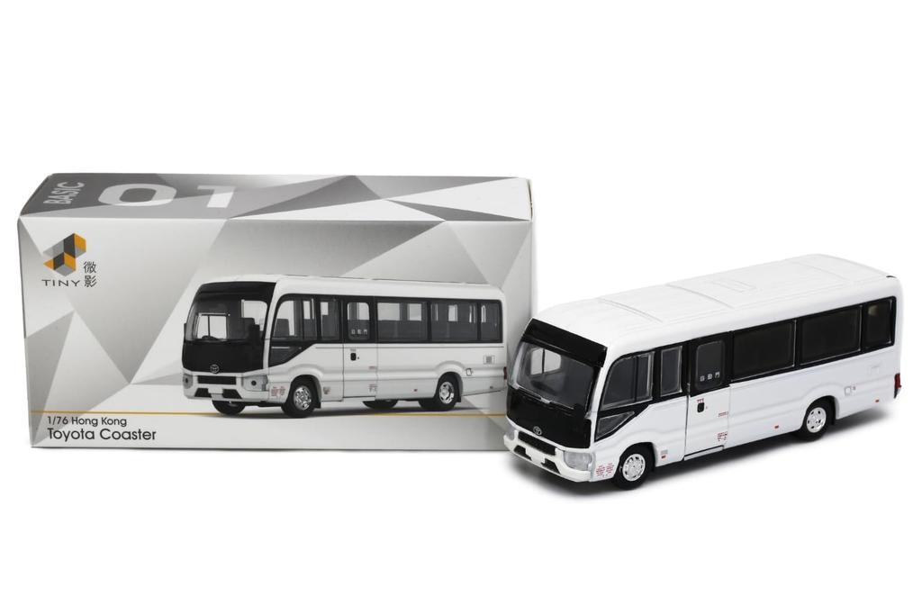 Tiny City 1/76 Scale Toyota Coaster (B70) White Diecast Model Car