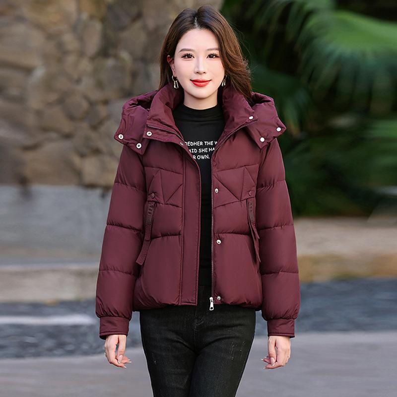 

Women’s Short Hooded Windproof Thicken Warm Winter Jacket With Tassel L красный