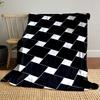 Alternating Black Parallelograms Arranged Diagonally with White Gaps. for All Seasons Blanket Lunch Break Throw Gift