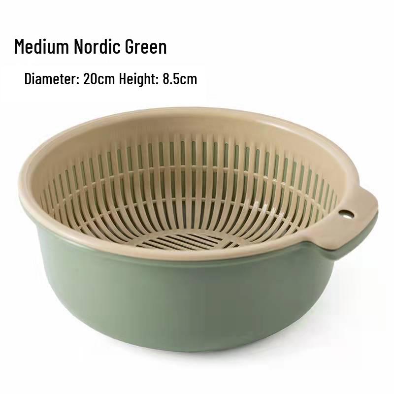 Zwei-Schichten-Gemüsewaschkorb: Dickes, hohles Siebdesign für Küchenspülen - Ideal zum Waschen von Brokkoli und Muscheln.