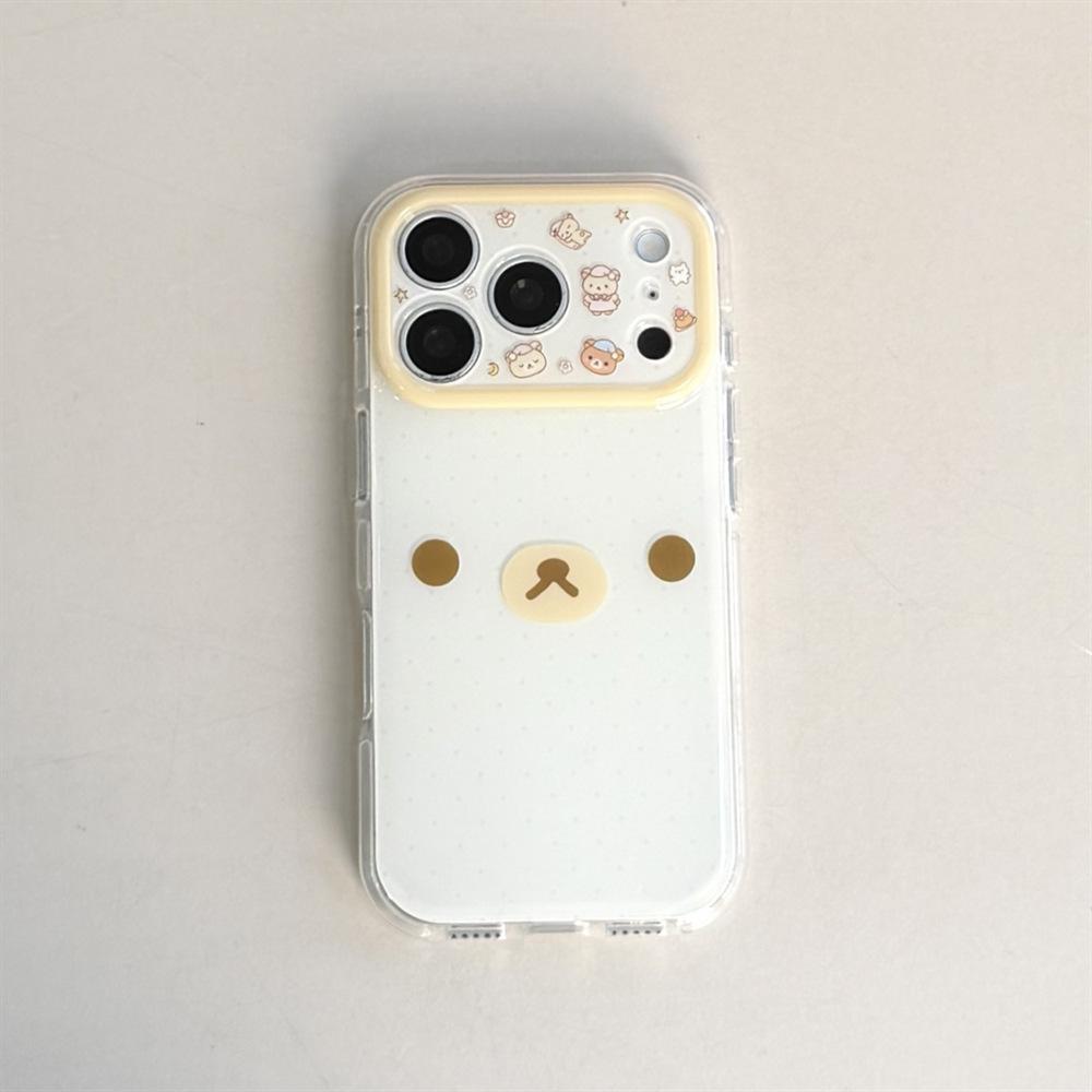 

Cute Rilakkuma Double Layer Anti-fall Phone Case for iPhone 15, Apple 17/16 Pro Max iPhone 17 Pro