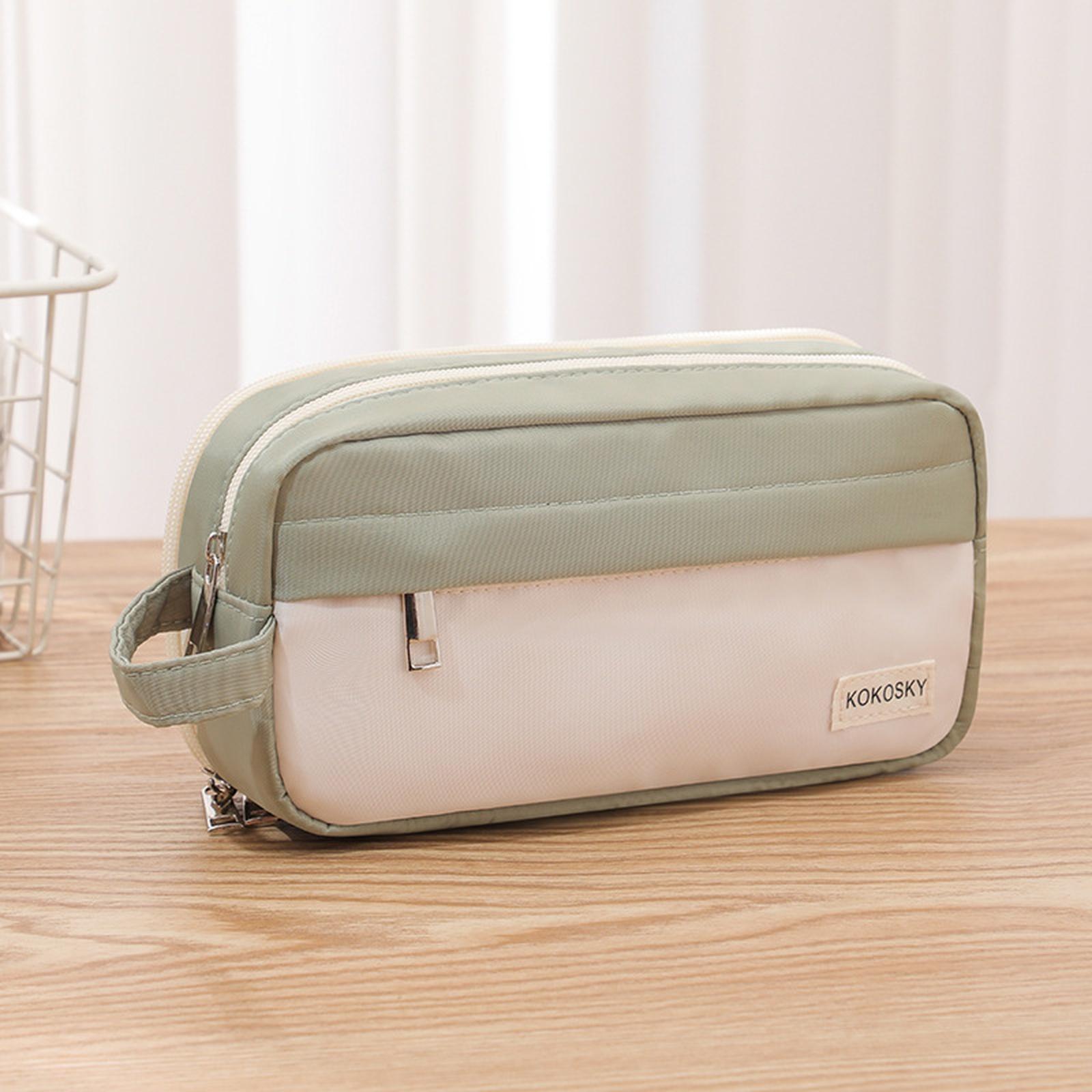 Large Capacity Pencil Case Multifunctional Stain Resistant Pouch зелёный