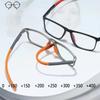 Unisex Ultralight Silicone TR90 Sports Blue Light Blocking High Definition Square Reading Glasses Prescription Eyeglasses