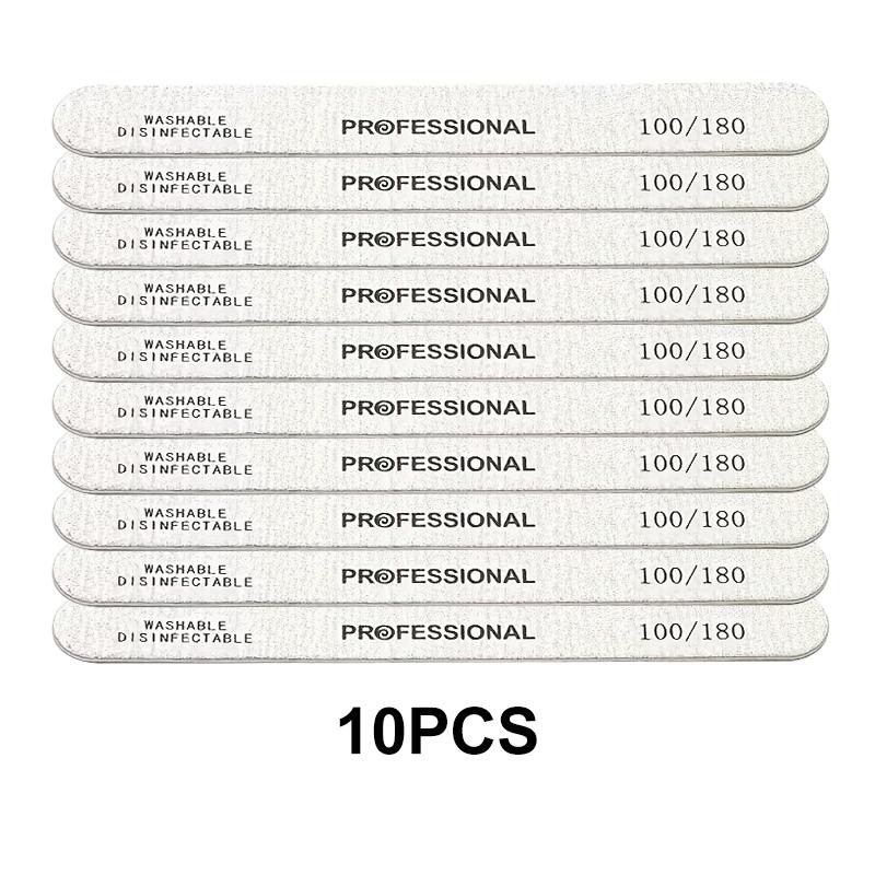 10-100PCS Wooden Nail File Professional Sanding Buffer Files 100/180/240 Double Side For Nail Art Pedicure UV Gel Tips Tools