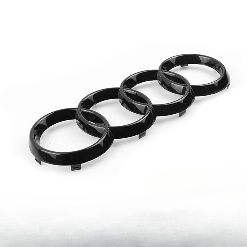 4Ring Logo For 3R A4 2020-2024 2007-2019 2004-2006 Quarrto ABS Glossy Black Car Front Bonnet Grill Badge Rear Trunk Sticker 5T uj90