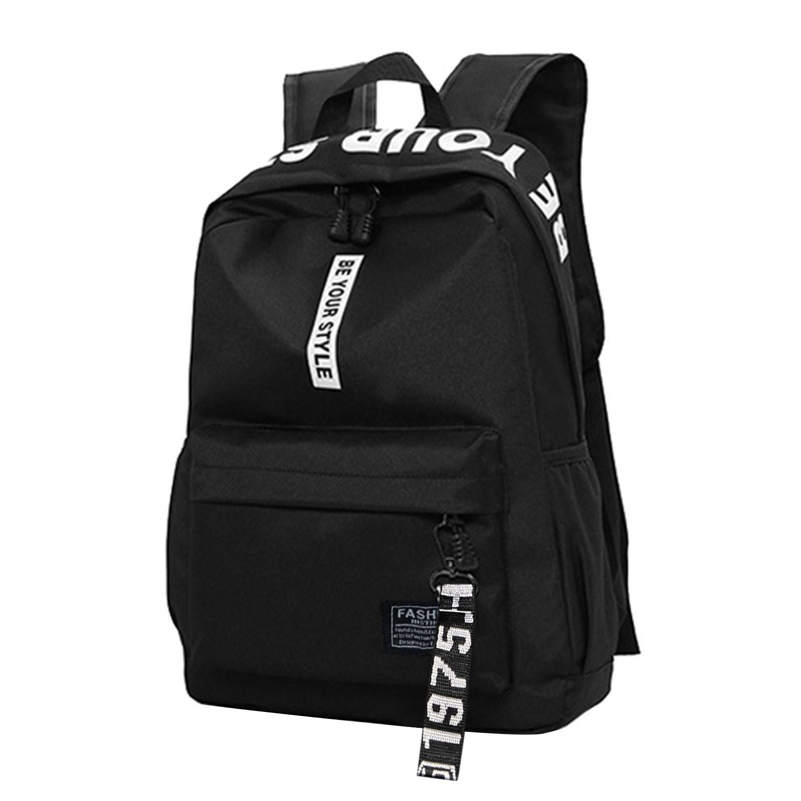 

Большой емкости сплошной цвет водонепроницаемый нейлоновый повседневный рюкзак школьная сумка One Size белый