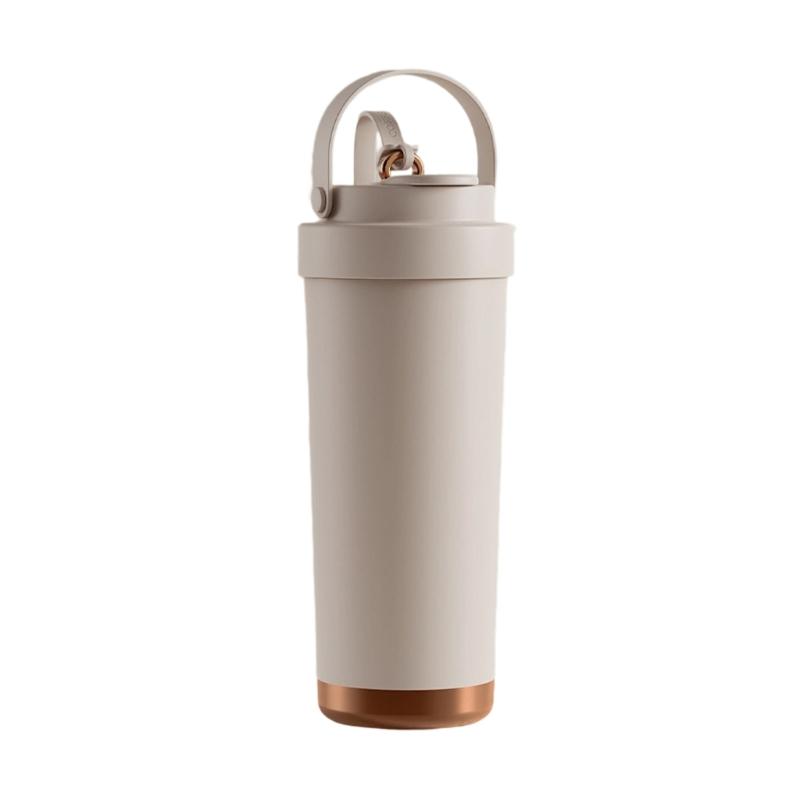  750ml Stainless Steel Coffee Mug with Ceramic Interior and Leak proof Straw Lid