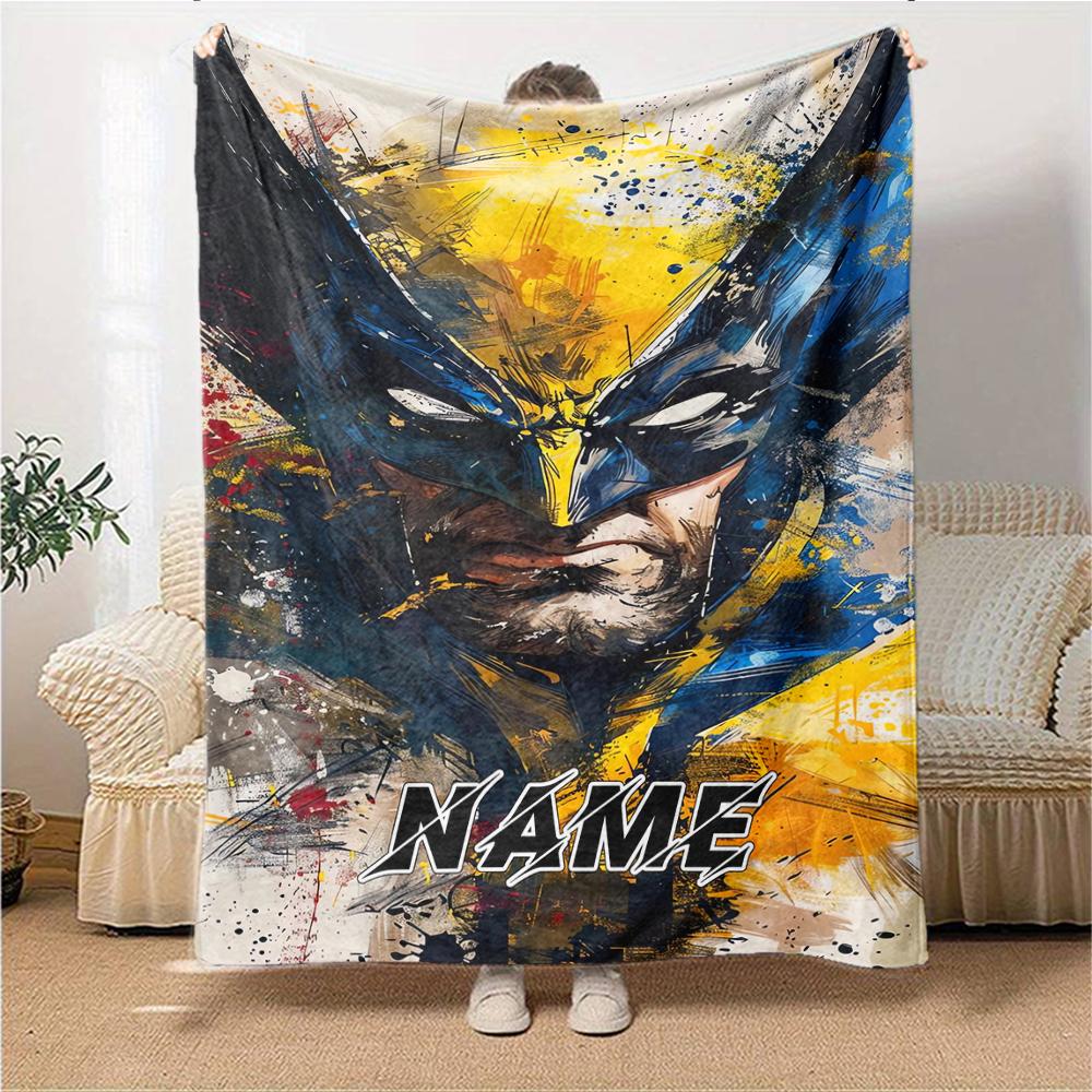 Custom Name Wolverine Superhero Artwork blanket for Couch & Bed, Plush Cozy Fuzzy Blanket Super Soft & Warm Blankets for Fall and Winter. 09088