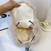 Fuzzy Backpack Faux Fur Fluffy Daypack Drawstring Closure Casual Furry Backpack