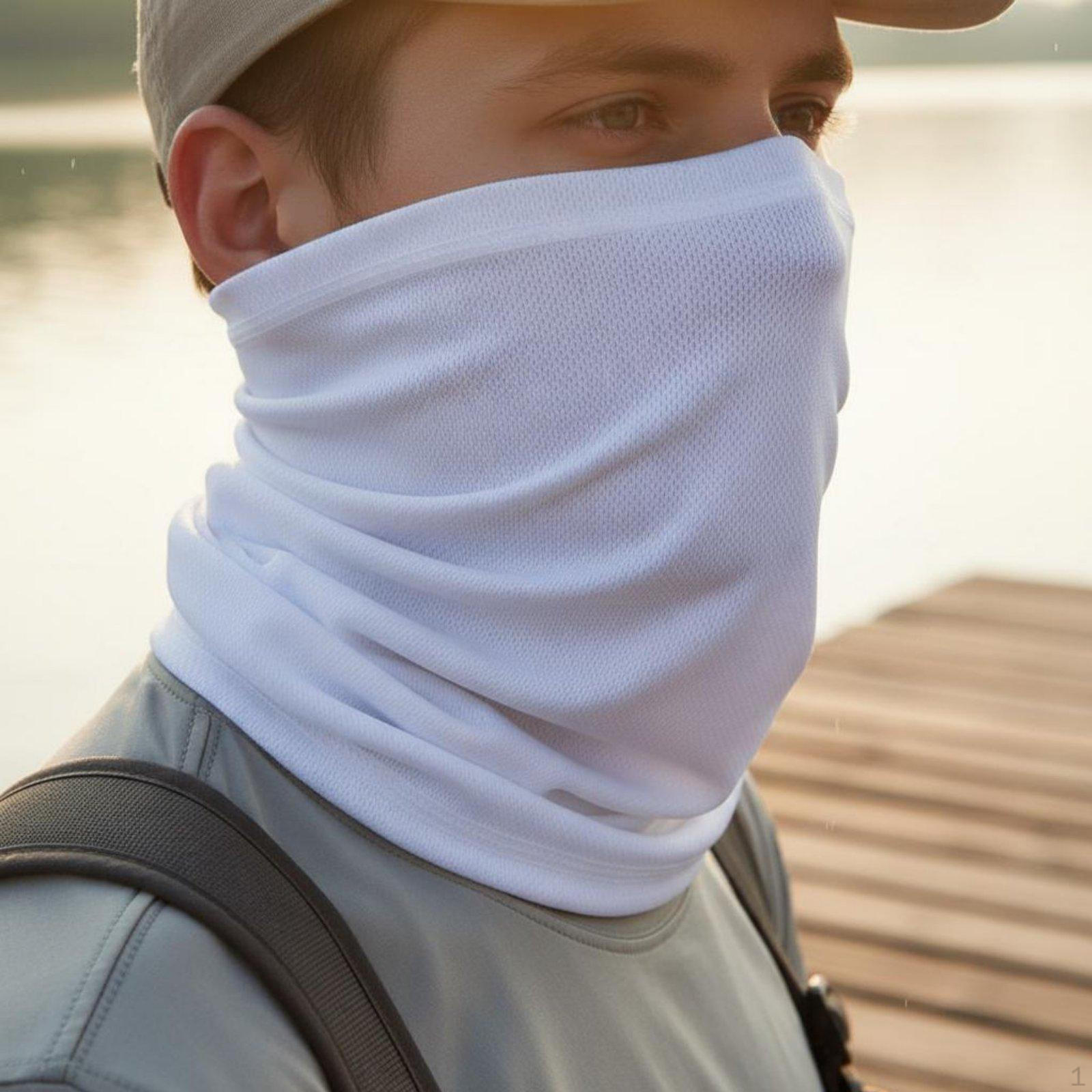 Face Protector Lightweight Neck Gaiter Breathable Cover Scarf for Biking, Outdoor, Fishing White