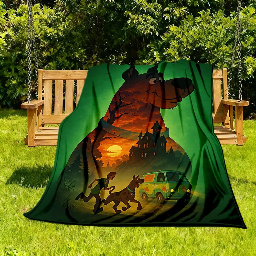 

1PC Scooby-Doo Mystery Outdoor Blanket Lightweight Flannel, Soft & Warm, All-Season Use for Sofa, Outdoor100 130x150cm