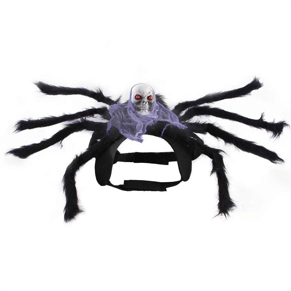 Dog Pet Halloween Cat Simulation Skull Black Spider Costume Cosplay Party Set